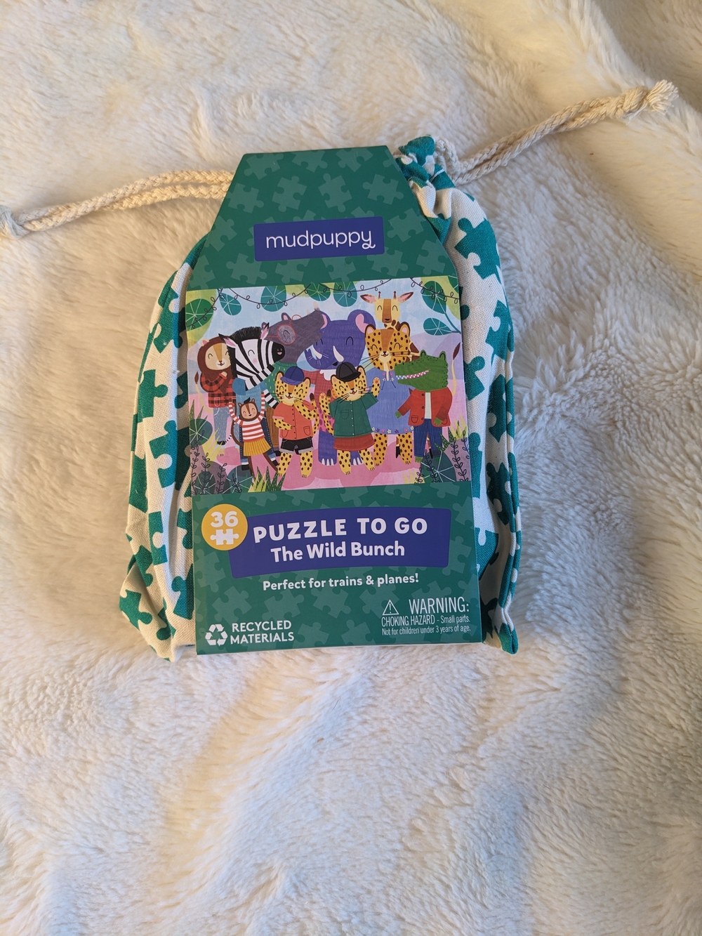 mudpuppy Green Puzzle To Go - The Wild Bunch (36 pcs)